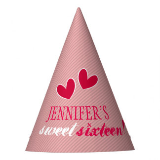 Happy Hearts Sweet Sixteen Birthday Party Hat