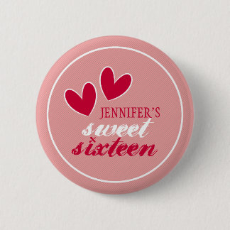 Happy Hearts Sweet Sixteen Button