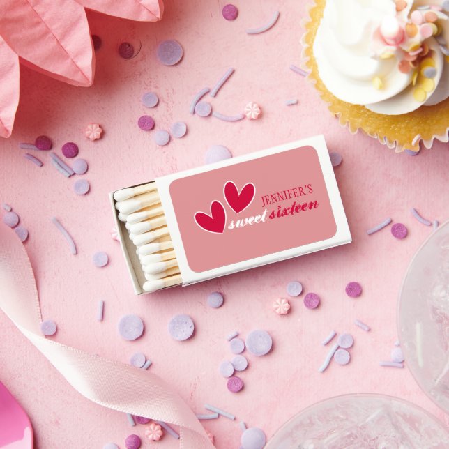 Happy Hearts Sweet Sixteen Matchboxes (Insitu)