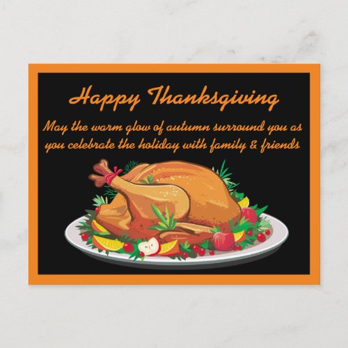 Happy Heartwarming Thanksgiving Greeting Postcard