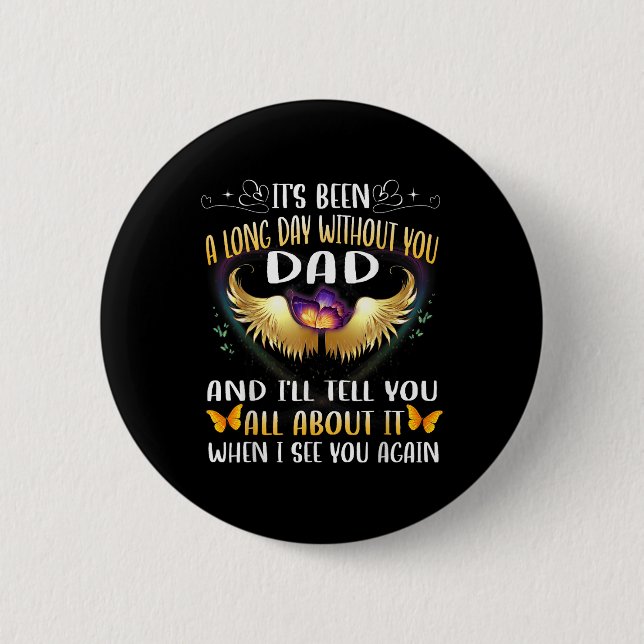 Happy Heavenly Birthday Father In Heaven Memorial  Button (Front)
