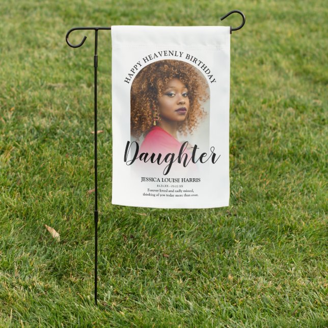 Happy Heavenly Birthday | Photo Memorial Garden Flag (In SItu)