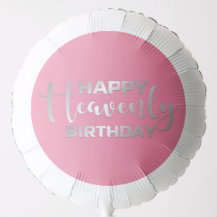 Happy Heavenly Birthday Pink Balloon