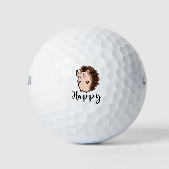 Happy hedgehog animal golf balls (Front)