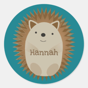 Happy Hedgehog Classic Round Sticker