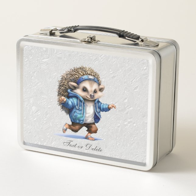 Happy Hedgehog Metal Lunch Box (Front)