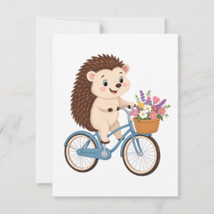 Happy Hedgehog Ride Note Card