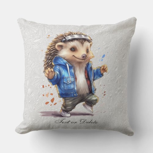 Happy Hedgehog Throw Pillow