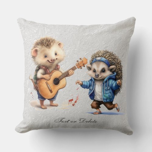 Happy Hedgehog Throw Pillow