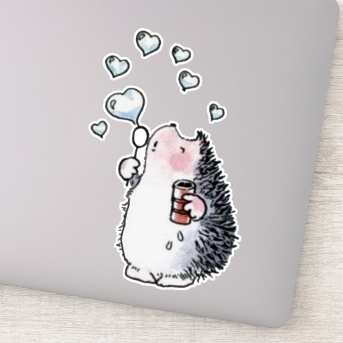 Happy Hedgehog Vinyl Sticker