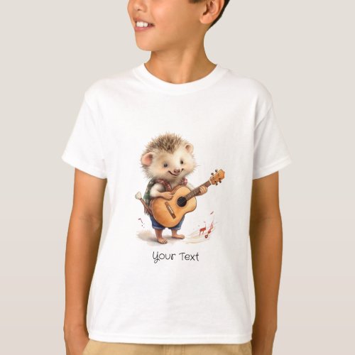 Happy Hedgehog Watercolor Boy T_Shirt 