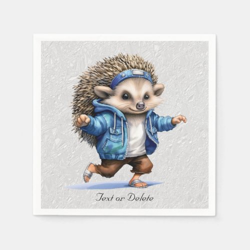 Happy Hedgehog Watercolor Napkins