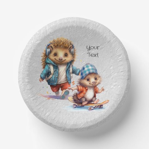 Happy Hedgehog Watercolor Paper Bowl