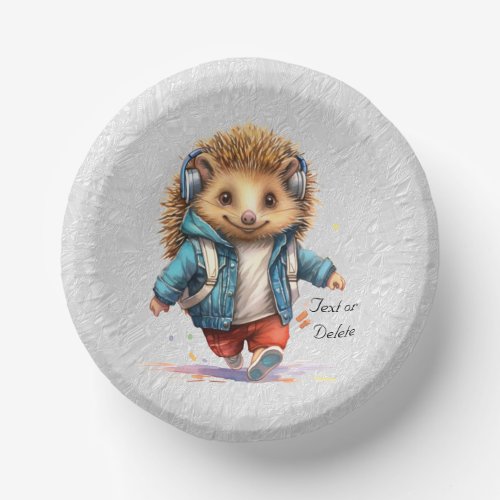 Happy Hedgehog Watercolor Paper Bowl