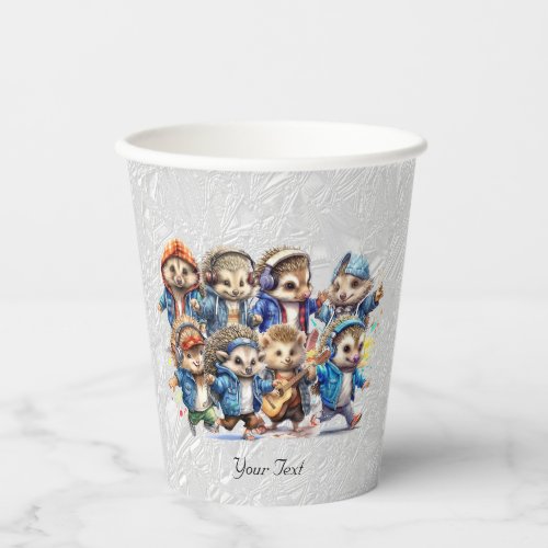 Happy Hedgehog Watercolor Paper Cups