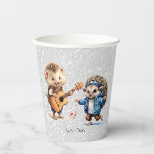 Happy Hedgehog Watercolor Paper Cups