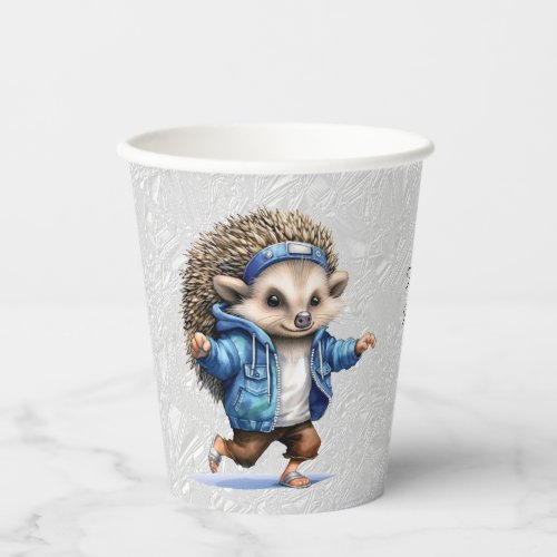 Happy Hedgehog Watercolor Paper Cups