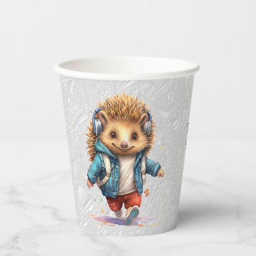 Happy Hedgehog Watercolor Paper Cups