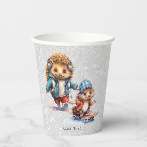 Happy Hedgehog Watercolor Paper Cups