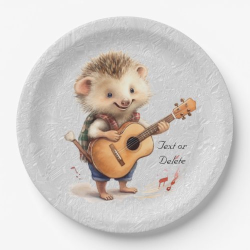 Happy Hedgehog Watercolor Paper Plate