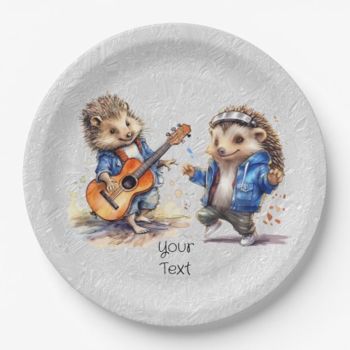 Happy Hedgehog Watercolor Paper Plate