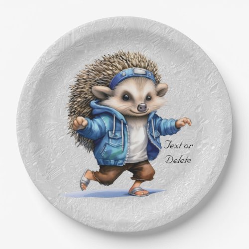 Happy Hedgehog Watercolor Paper Plate