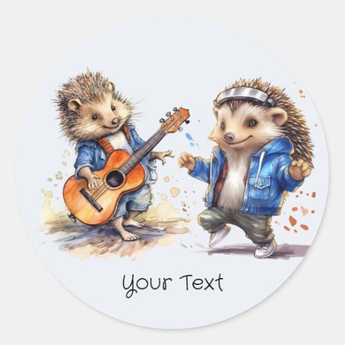 Happy Hedgehog Watercolor Sticker