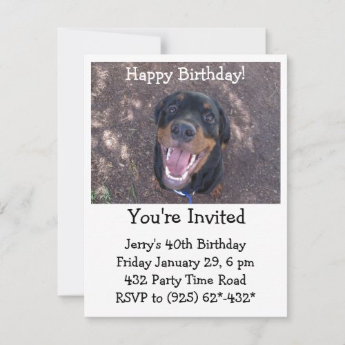 Happy Heidi Rottweiler Invitation