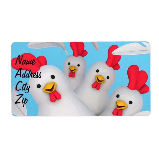 Happy hen clipart label (Front)