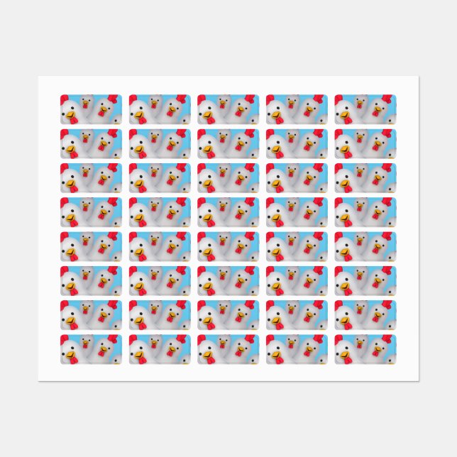 Happy hen clipart labels (Sheet)