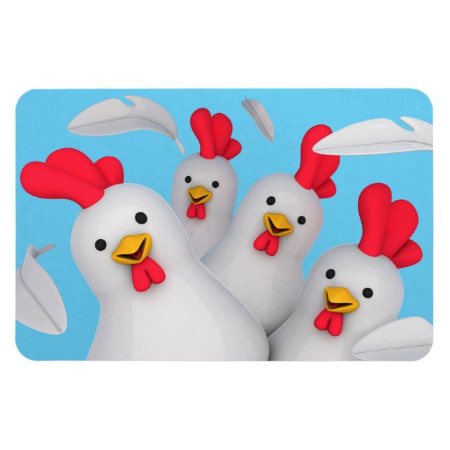 Happy hen clipart magnet (Horizontal)