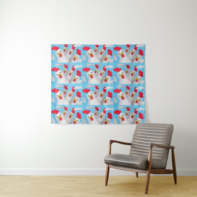 Happy hen clipart tapestry (In Situ (Horizontal))