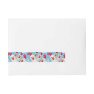 Happy hen clipart wrap around address label