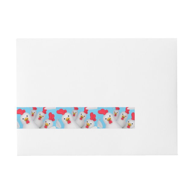 Happy hen clipart wrap around address label (Front)