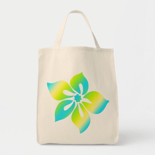 Happy Hibiscus Grocery Tote Bag (Front)