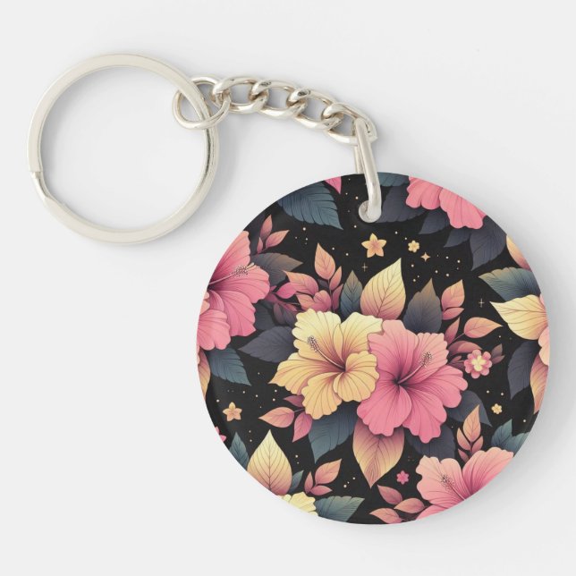 Happy Hibiscus Keychain (Front)