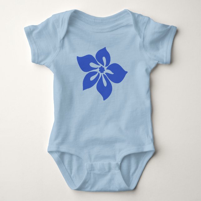 Happy Hibiscus Tropical Floral Baby Bodysuit (Front)