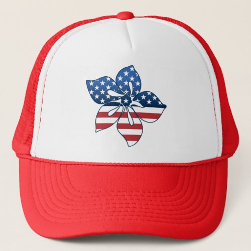 Happy Hibiscus USA Trucker Hat