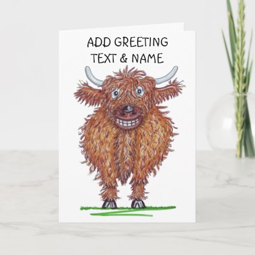 Happy highland cow card