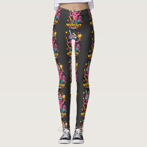 Happy HIIT Smoothie Champion Workout Completed Car Leggings