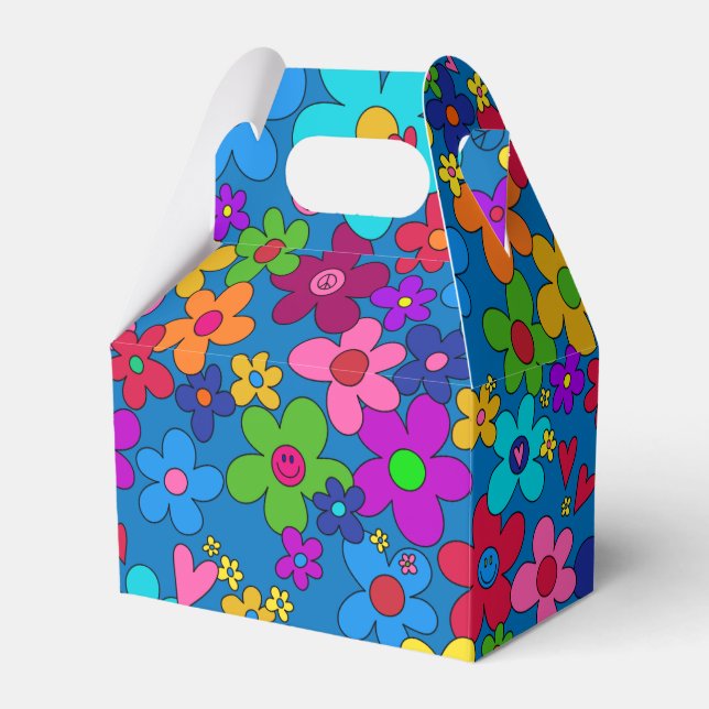 Happy Hippie Daisies Favor Boxes (Front Side)
