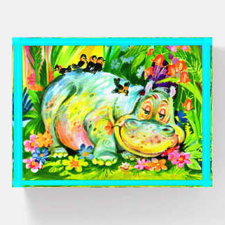happy hippo and friends paperweight
