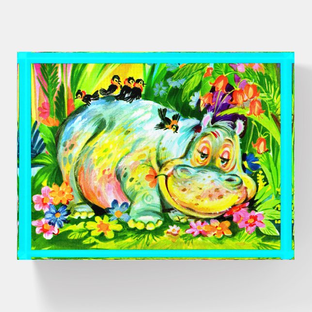 happy hippo and friends paperweight (Front)
