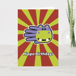 Happy Hippo Birthday Card