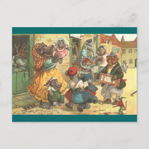Happy Hippo Family Postcard
