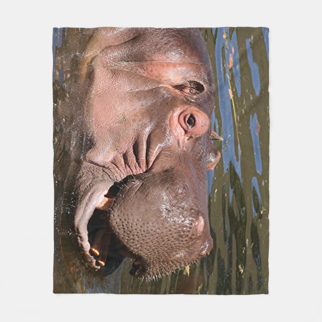 Happy hippo fleece blanket (Front)