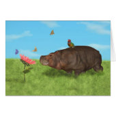 Happy Hippo, Flower, Butterflies (Front Horizontal)