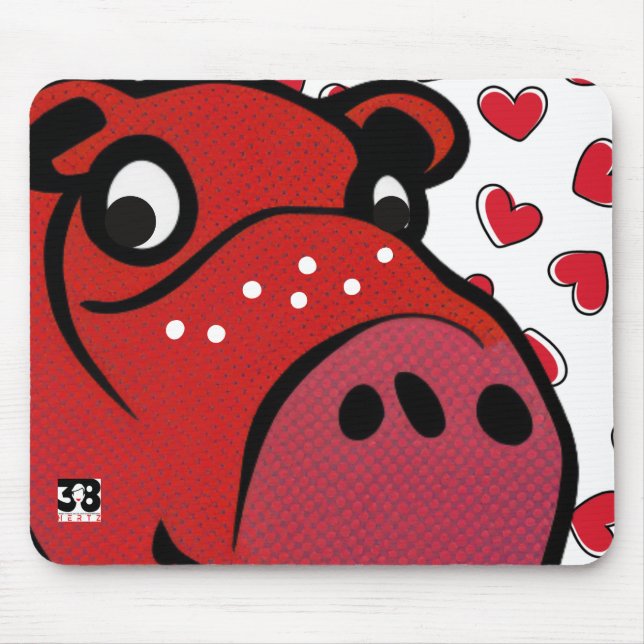 Happy Hippo Mouse Pad (Front)
