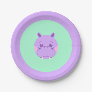 Happy Hippo Paper Plates
