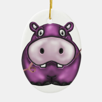 happy hippo products ceramic ornament